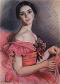 Zinaida Serebriakova portrait of yekaterina heidenreich in red 1923 Art A4 Photo Print