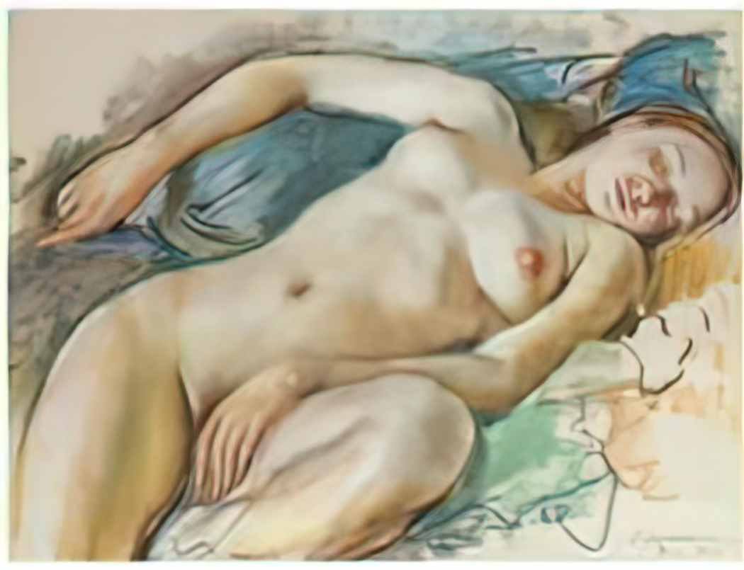 Zinaida Serebriakova reclining nude 1929 Art A4 Photo Print