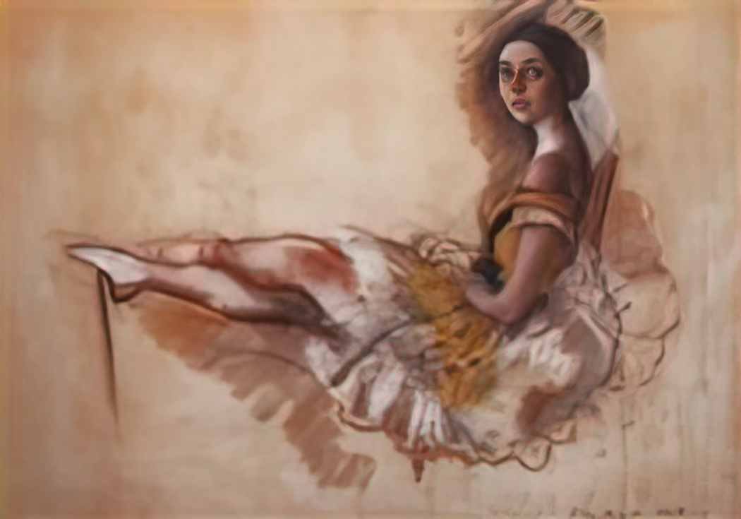 Zinaida Serebriakova resting dancer 1924 Art A4 Photo Print