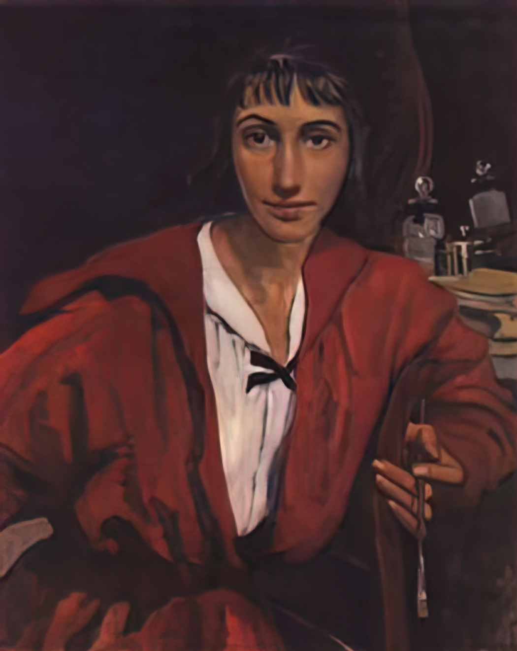 Zinaida Serebriakova self portrait in red 1921 Art A4 Photo Print