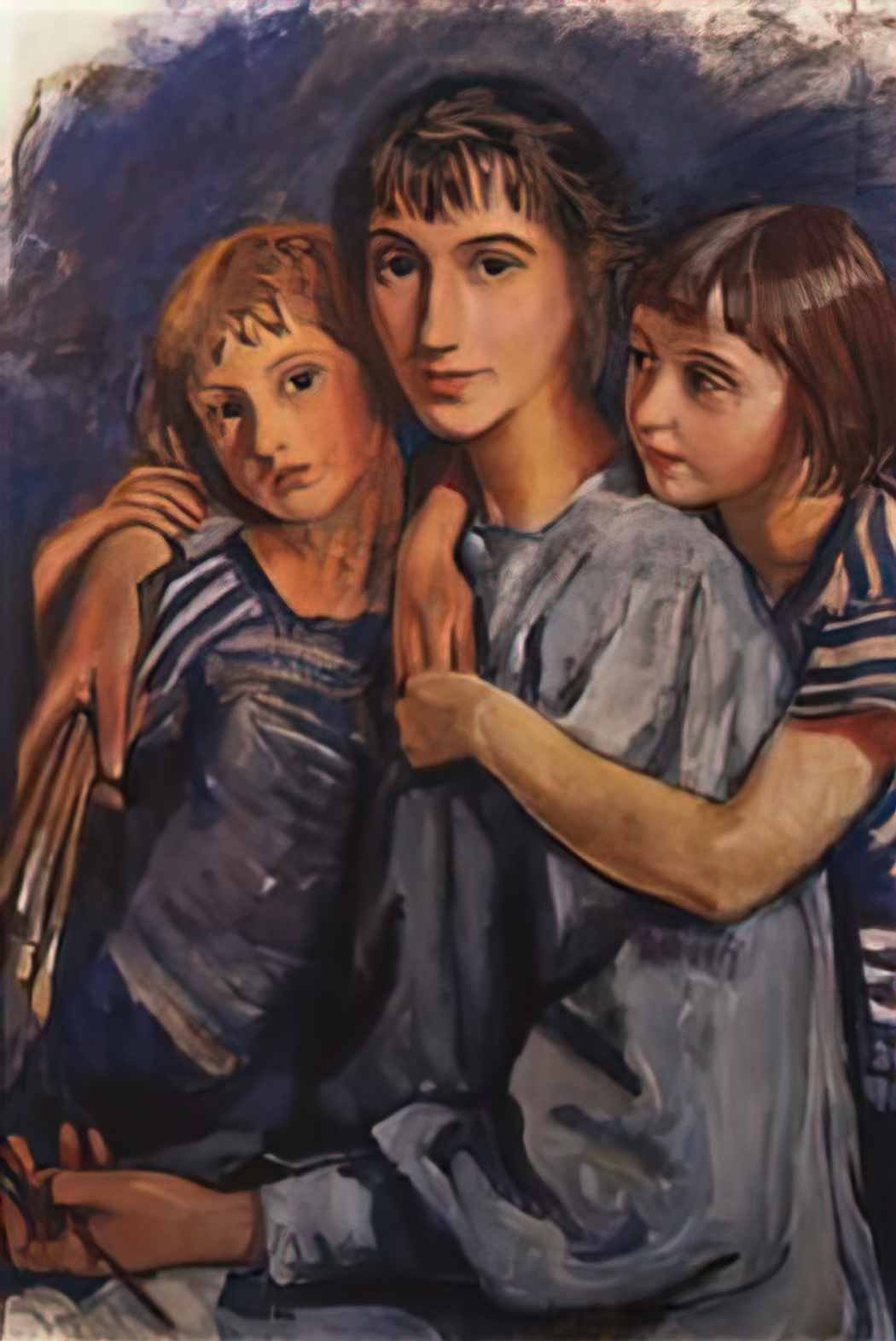 Zinaida Serebriakova self portrait with daughters 1921 Art A4 Photo Print