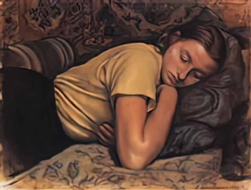 Zinaida Serebriakova sleeping katya 1945 Art A4 Photo Print