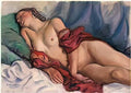 Zinaida Serebriakova sleeping nude with a red shawl 1930 Art A4 Photo Print