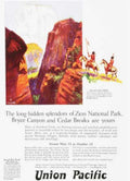 Zion Bryce Cedarbreaks Vintage Retro Advert Ads A4 Photo Print