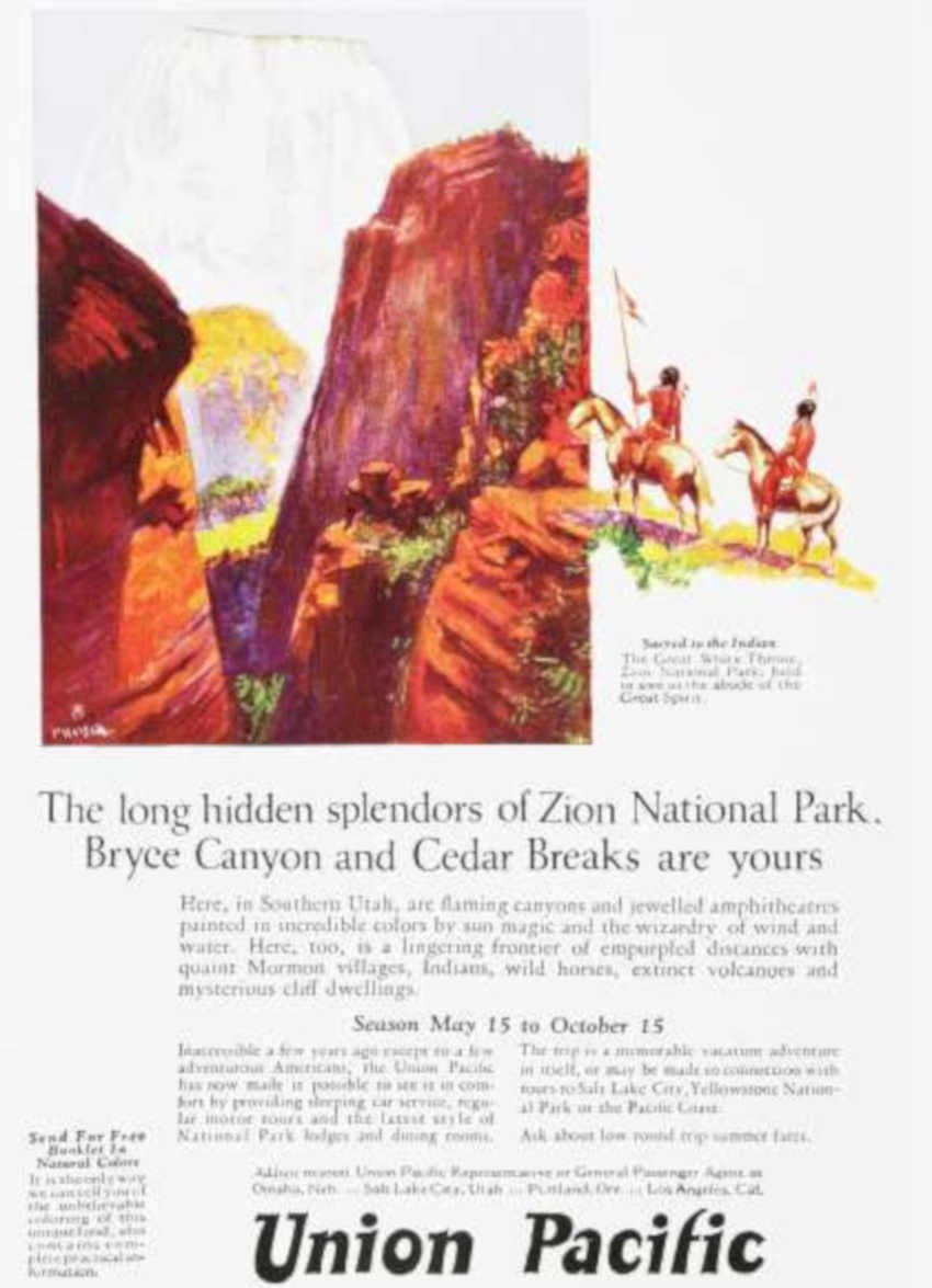 Zion Bryce Cedarbreaks Vintage Retro Advert Ads A4 Photo Print