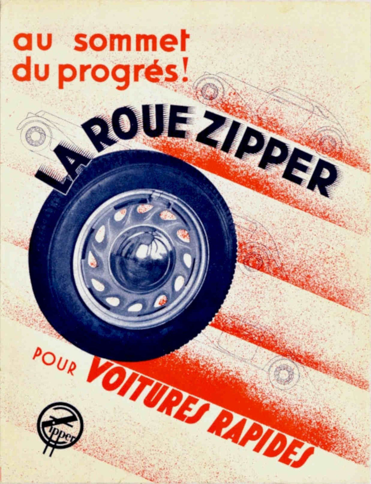 Zipper Tire Wheel Vintage Retro Advert Poster A4 Photo Print