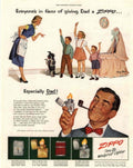 Zippo Lighter Family 1 1950s Vintage Retro Advert Poster