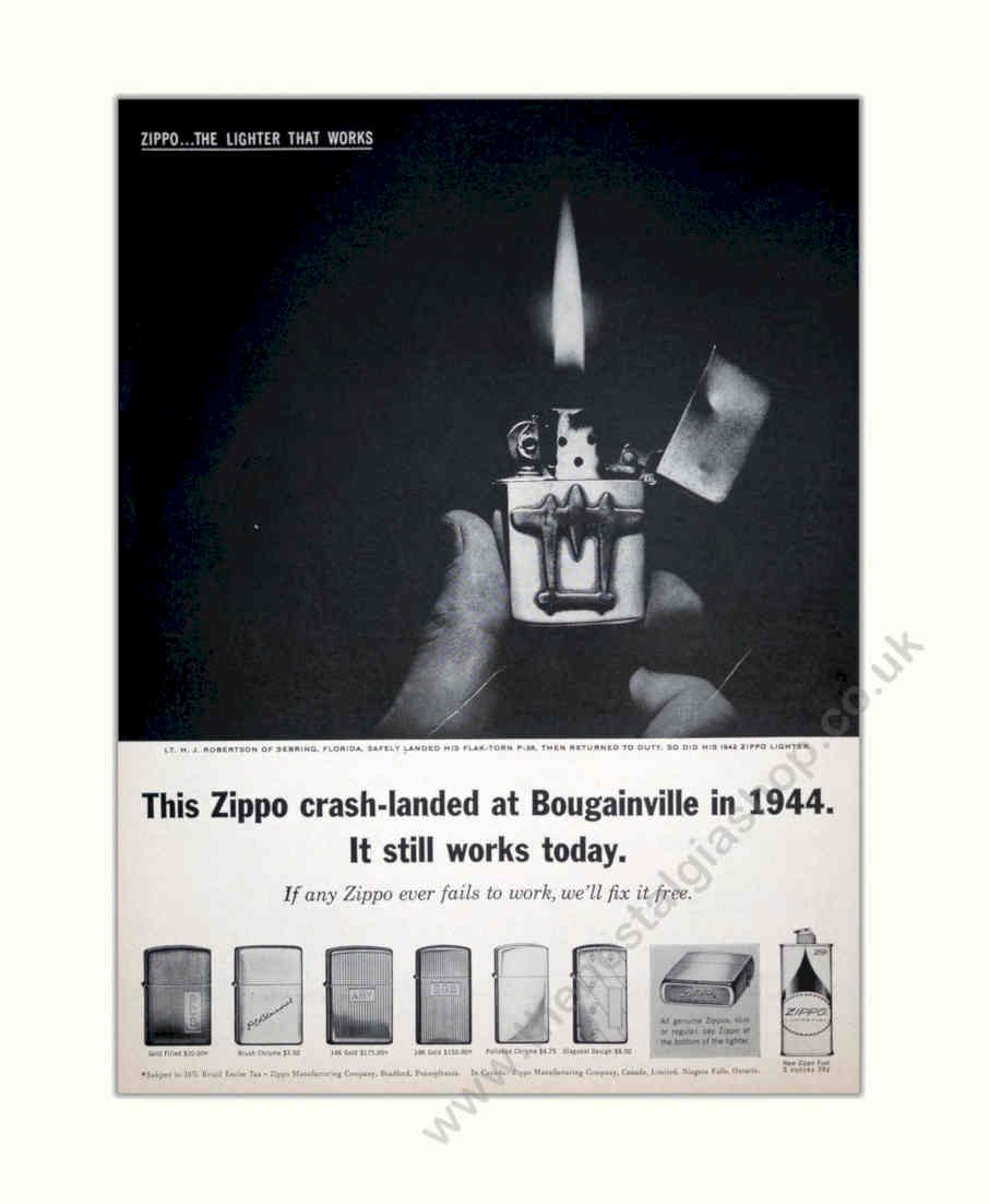 Zippo Lighter Flame Vintage Retro Advert Poster A4 Photo Print