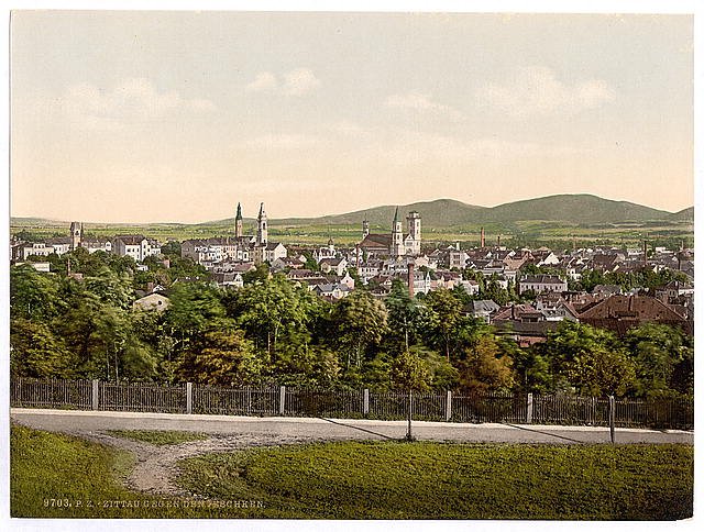 Zittau towards the Jeschken Saxony Vintage A4 Photo Print