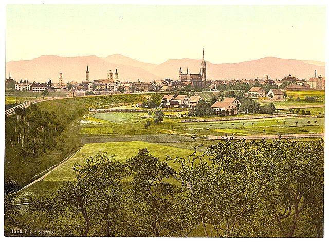 Zittau with mountains Saxony Vintage A4 Photo Print