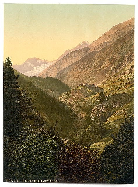 Zmutt Valley Valais Allps of Vintage A4 Photo Print