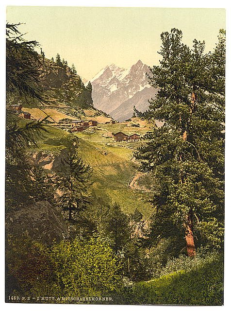 Zmutt Valley Valais Alps of Vintage A4 Photo Print