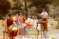 Zoffoli A Classical Figures In A Garden Art A4 Photo Print
