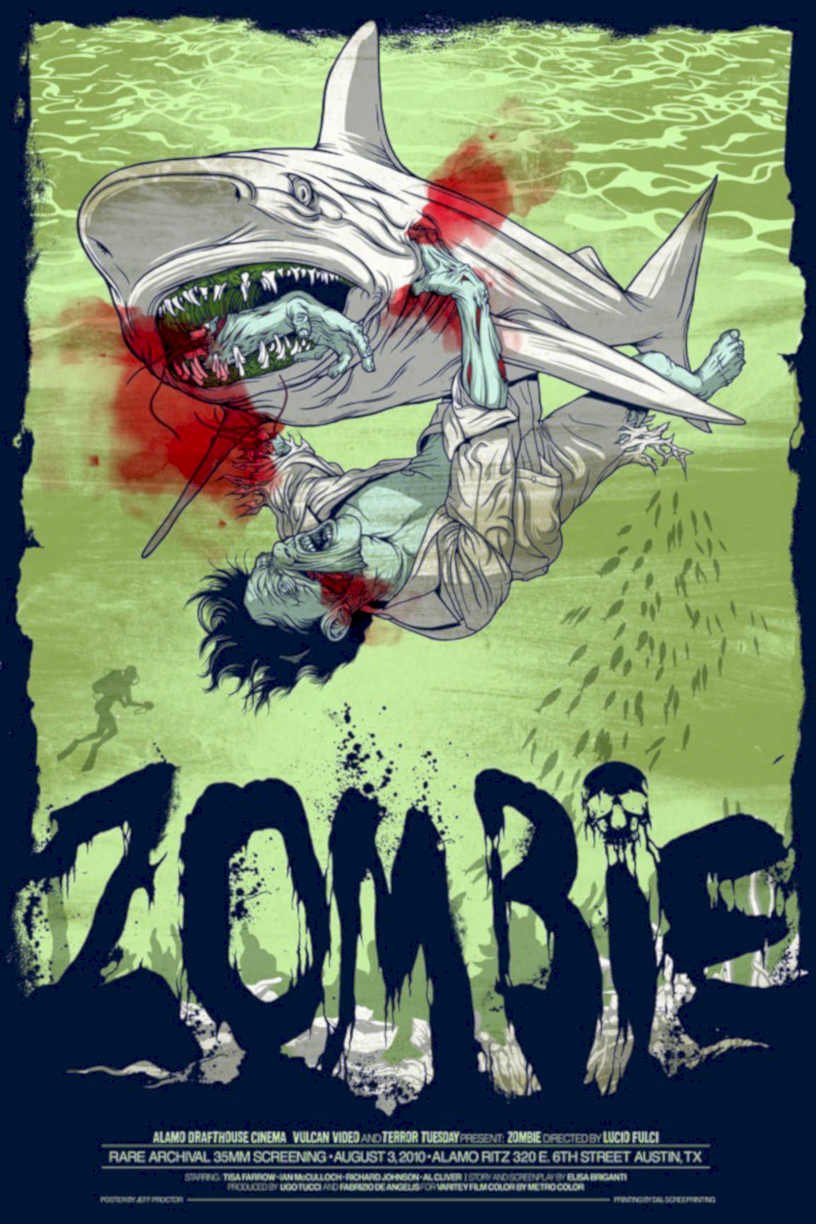 Zombie Flood Vintage Retro Advert Poster A4 Photo Print