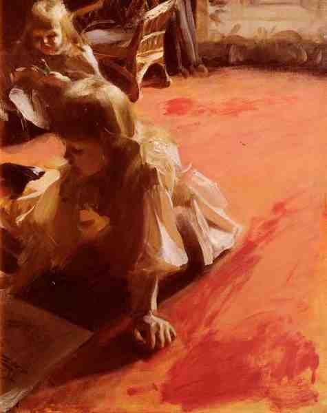 Zorn Anders A Portrait Of The Daughters Of Ramon Subercasseaux A4 Photo Print