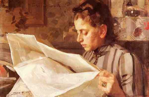 Zorn Anders Emma Zorn Lasande A4 Photo Print