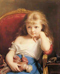 Zuber Buhler Fritz Young Girl Holding A Doll A4 Photo Print