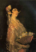 Zuloaga Y Zabaleta Ignacio An Elegant Lady Fanning Herself A4 Photo Print