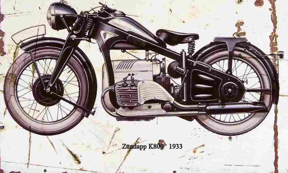 Zundapp K800 1933 Aged Vintage A4 Photo Print