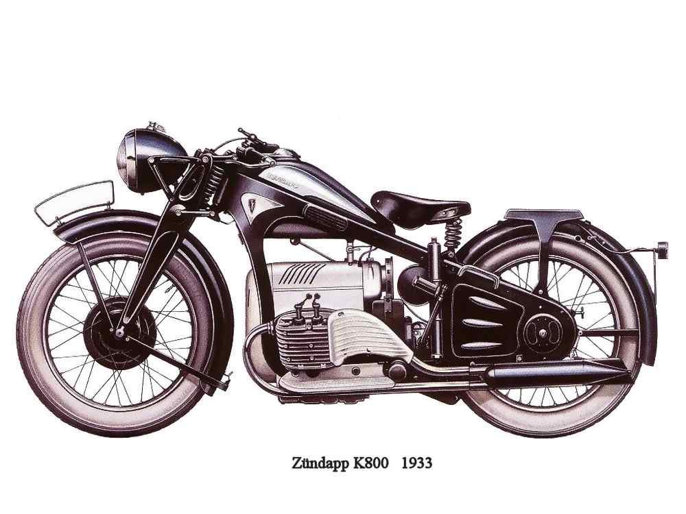 Zundapp K800 1933 motorbike A4 Photo Print