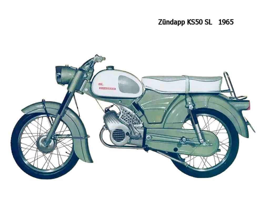 Zundapp KS50 SL 1965 motorbike A4 Photo Print