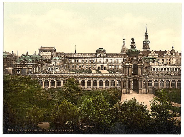 Zwinger and the Theatre Altstadt Dresden Saxony Vintage A4 Photo Print