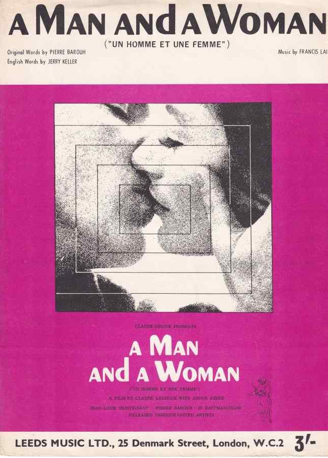 a man and a woman 1960s sheet music 109104 A4 Photo Print