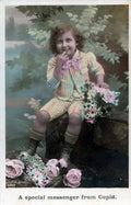 a special message from cupid pink pyjama suit child high boots antique 49907 A4 Photo Print