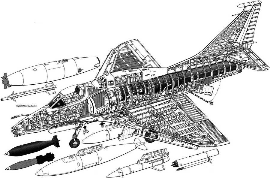 a4 skyhawk cutaway A4 Photo Print