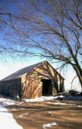 abandoned barn winter Vintage A4 Photo Print
