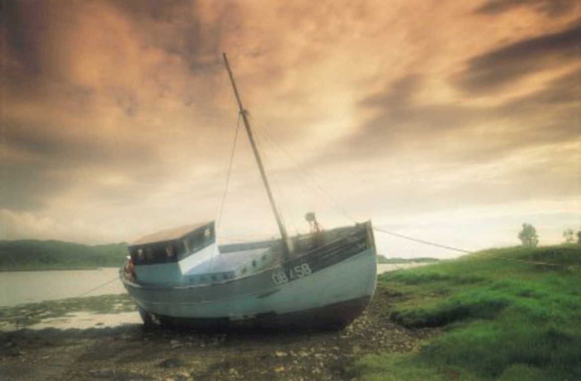 abandoned fishing boat UK GB British A4 Photo Print