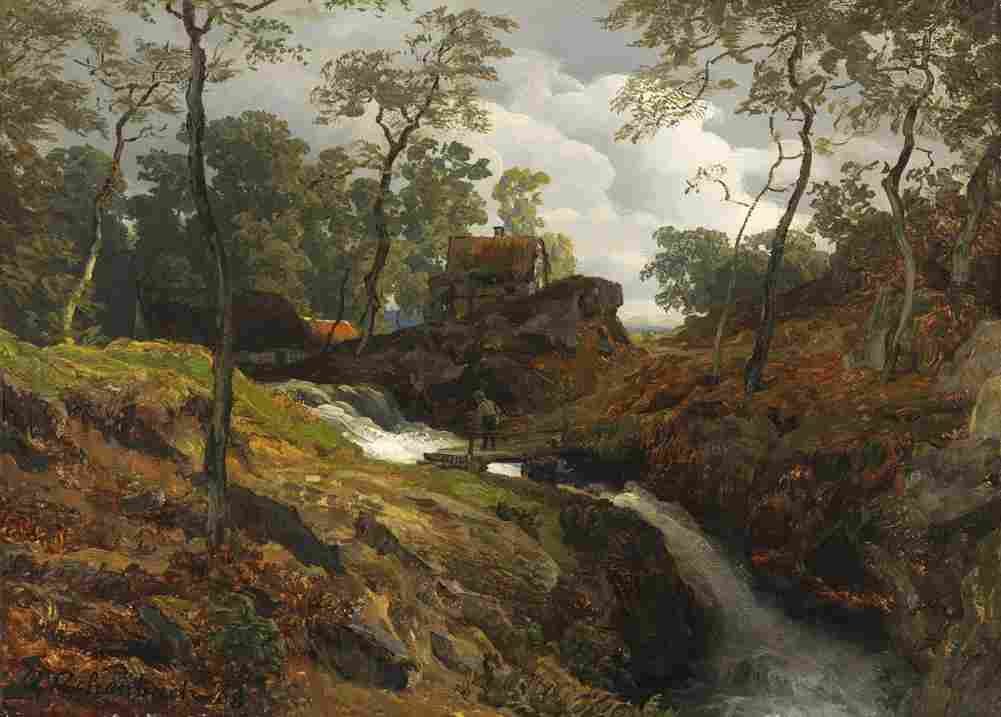 achenbach at the torrent Art A4 Photo Print