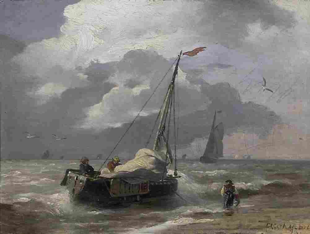 achenbach fishermen returning Art A4 Photo Print