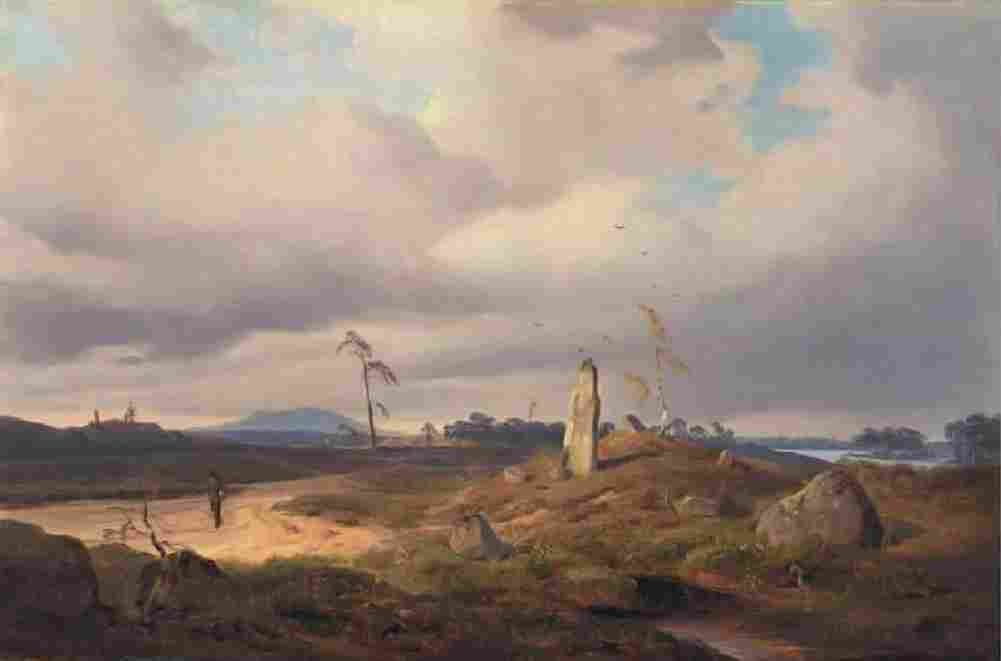 achenbach landscape with rune stone Art A4 Photo Print