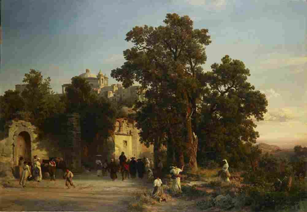 achenbach oswald evening Art A4 Photo Print