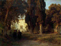 achenbach oswald garden in a monastery Art A4 Photo Print