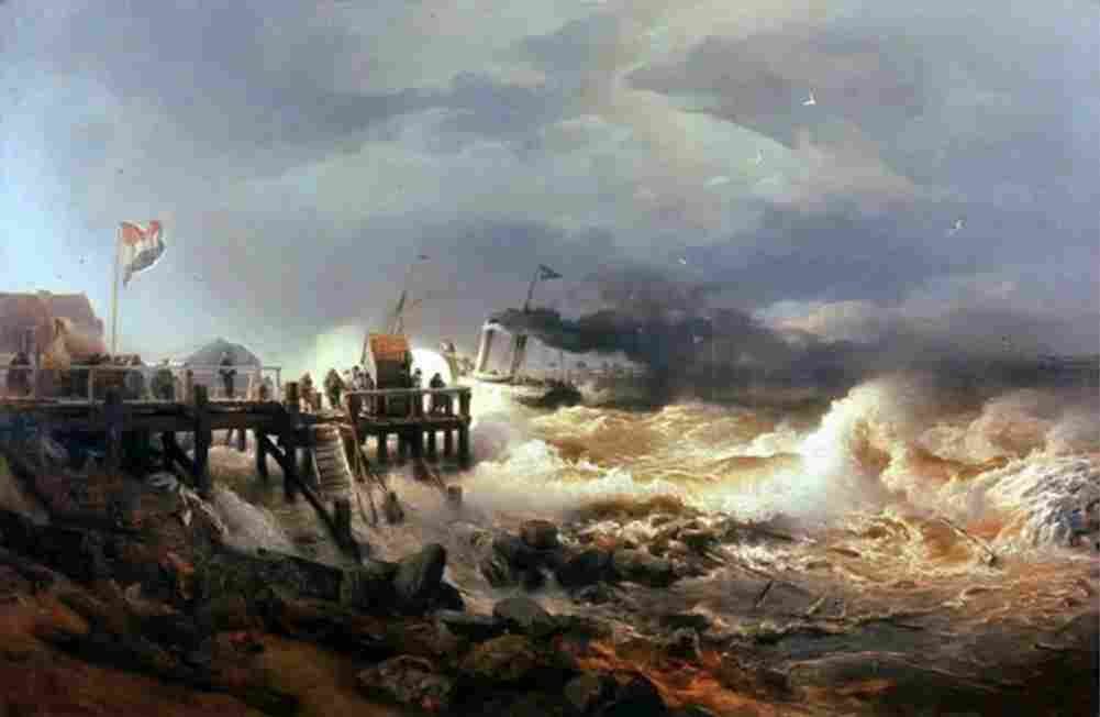 achenbach storm at dutch coast Art A4 Photo Print