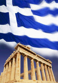 acropolis flag athens Flags1980s A4 Photo Print
