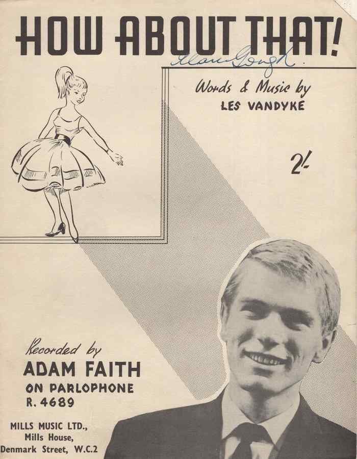 adam faith how about that sheet music 178248 A4 Photo Print