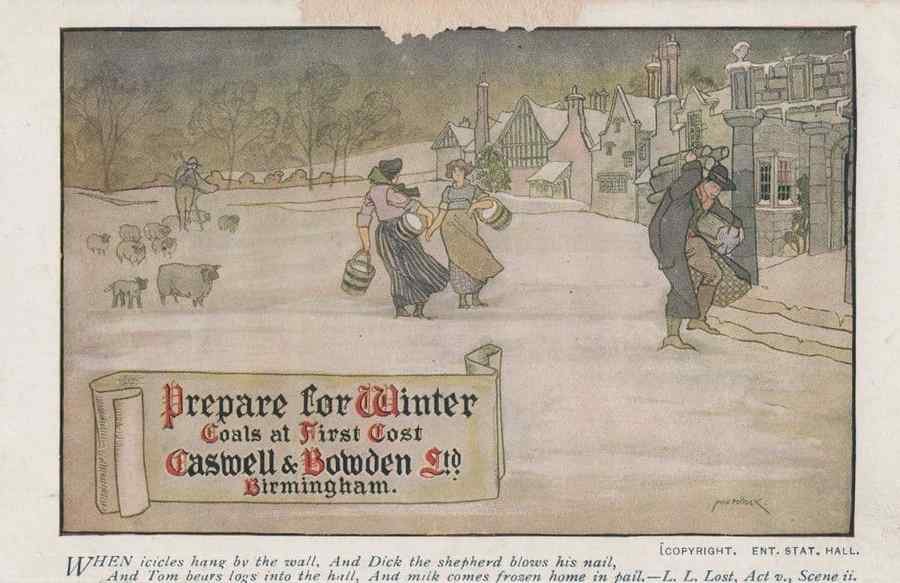 advertising caswell bowen coal merchant birmingham xmas 146166 A4 Photo Print