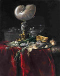 aelst Still life with Fish Bread and a Nautilus Cup Art A4 Photo Print
