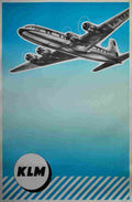 affiche anonyme klm vers 1950 4 Advert A4 Photo Print