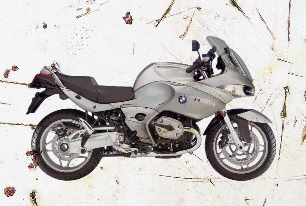 aged BMW R1200ST c 2005 A4 Photo Print