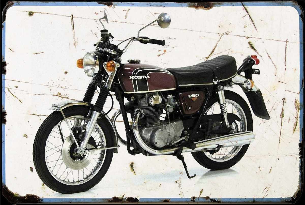 aged Honda CB 250k2 A4 Photo Print