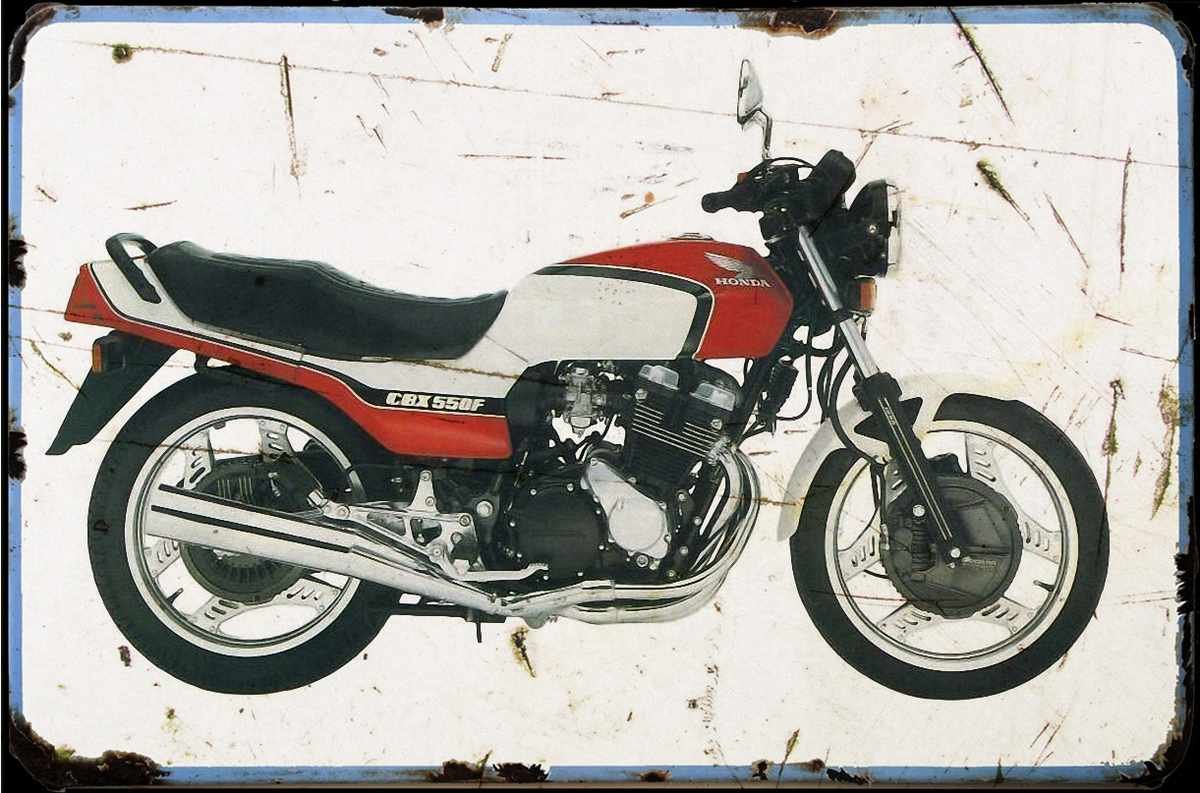 aged Honda CBX550F 1982 A4 Photo Print