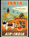 air india poster 1950s 2 Advert A4 Photo Print