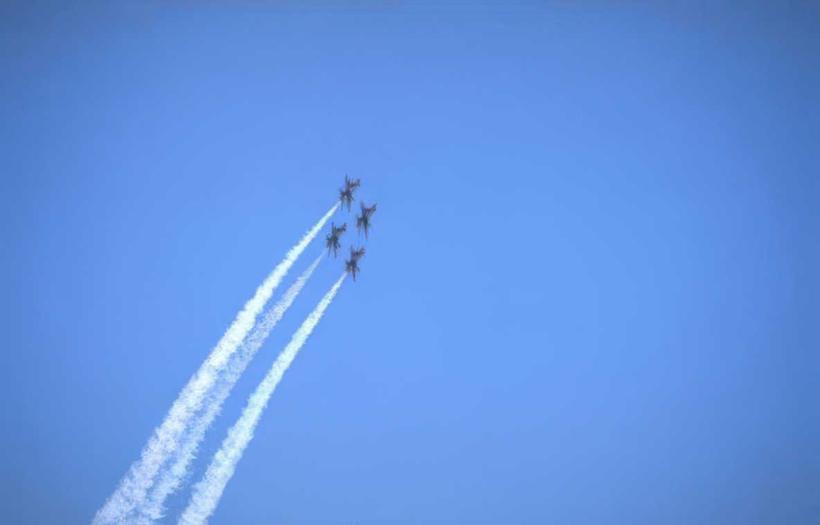 airshow jets contrails Vintage A4 Photo Print
