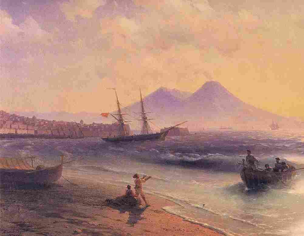 aiv Fishermen Returning Near Naples Art A4 Photo Print