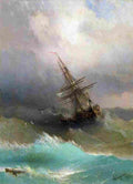 aiv Ship in the Stormy Sea Art A4 Photo Print
