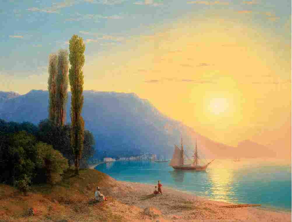 aiv sunset over yalta Art A4 Photo Print